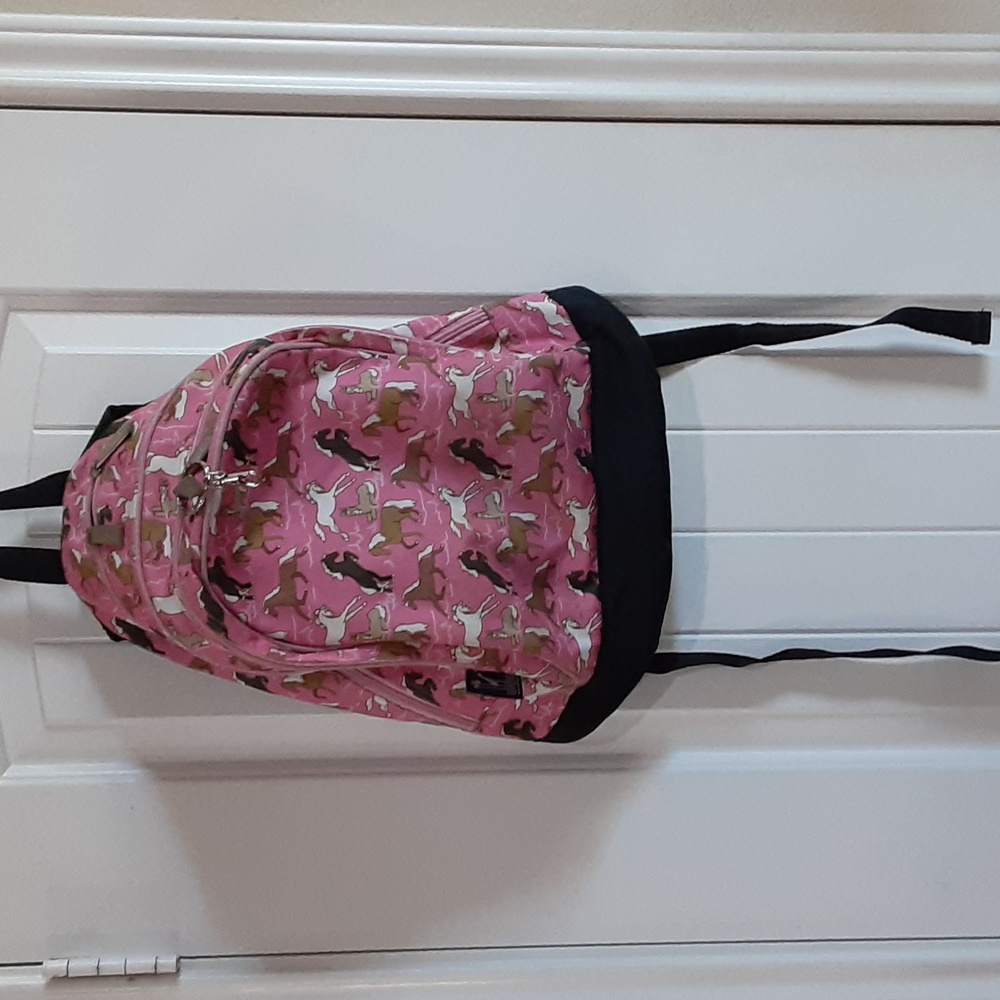 Wildkin Pink & Brown Equestrian Two7 Compartment Backpack Polyester